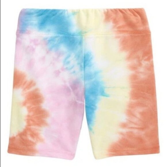 NEW Nordstrom Freshman Girls Spectrum Tie Dye Bike Short Size Large 12-14 Hippie - Picture 1 of 10